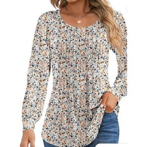 NWT Women's XL Floral Top Blouse Balloon Sleeve Colorful Floral Spring Cottage